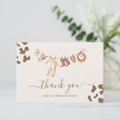 Een kleine Cowboy Baby shower Boy Dank je Kaart (Staand voorkant)