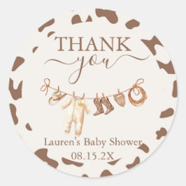 Een kleine Cowboy Baby shower Boy Ronde Sticker