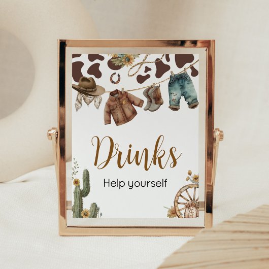 Een kleine cowboy Baby shower Drink Poster