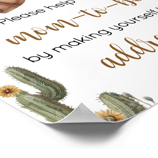 Een kleine Cowboy Baby shower Envelope Station Poster (Hoek)