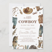 Een Kleine Cowboy Baby Shower Kaart (Voorkant)