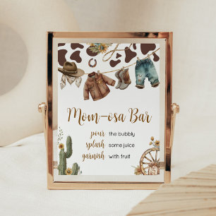 Een kleine Cowboy Baby shower Mom Osa Bar Poster