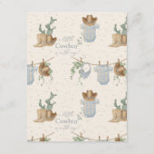 Een kleine Cowboy Baby shower spel Informatiekaartje (Achterkant)