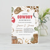 Een kleine cowboy Baby shower uitnodiging (Staand voorkant)