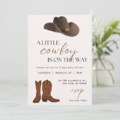 Een kleine cowboy Baby shower uitnodiging (Staand voorkant)