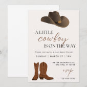 Een kleine cowboy Baby shower uitnodiging (Voorkant / Achterkant)