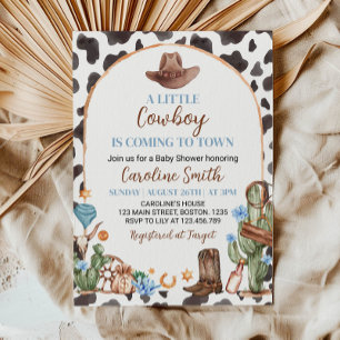 Een kleine cowboy Baby shower uitnodiging