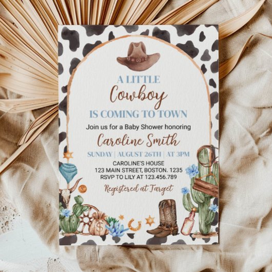 Een kleine cowboy Baby shower uitnodiging