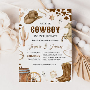 Een kleine cowboy Baby shower uitnodiging