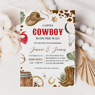 Een kleine cowboy Baby shower uitnodiging