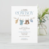 Een kleine cowboy Baby shower uitnodiging (Staand voorkant)