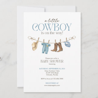 Een kleine cowboy Baby shower uitnodiging