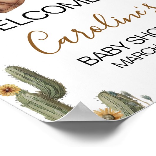 Een kleine cowboy Baby shower welkomstbord Poster (Hoek)