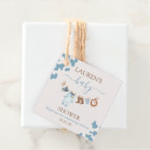 Een kleine Cowboy Blue Baby shower Boy Bedankjes Labels (In situ)