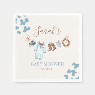 Een kleine Cowboy Blue Baby shower Boy Servet