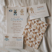 Een kleine Cowboy Clothesline Blue West Baby showe Kaart