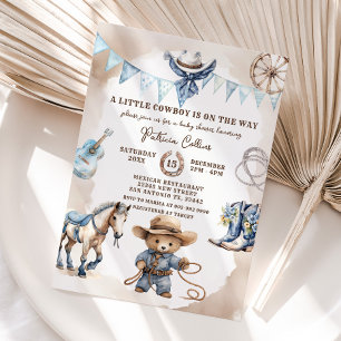 Een kleine Cowboy Country Wild Western Baby shower Kaart