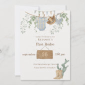 Een kleine cowboy eerste verjaardag kaart (Voorkant)