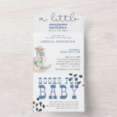 Een kleine cowboy is in de weg Western Baby shower All In One Uitnodiging (Binnen)