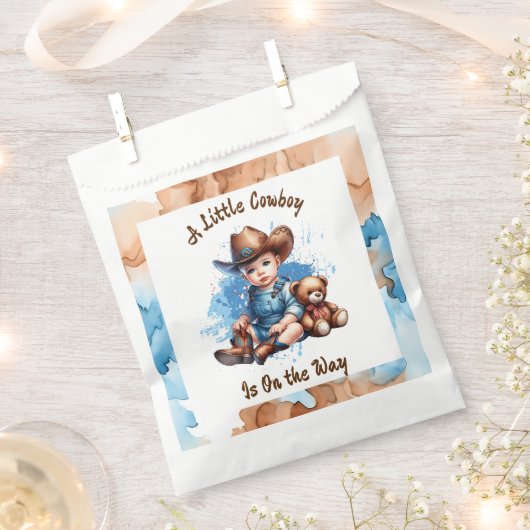 Een kleine cowboy is onderweg | Baby Shower Bedankzakje (Geknipt)