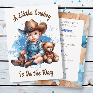 Een kleine cowboy is onderweg Baby Shower Kaart