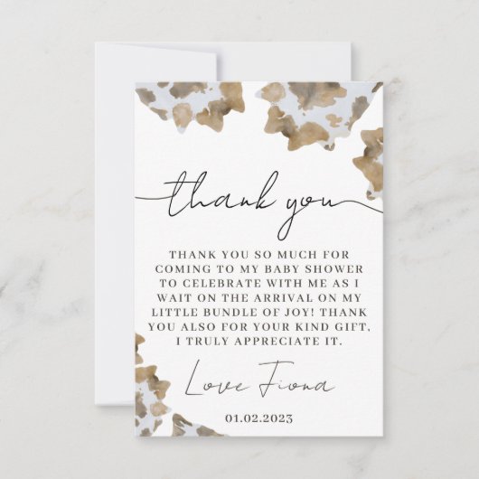 Een kleine cowboy is onderweg bedankkaart (Voorkant)