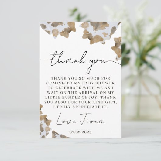 Een kleine cowboy is onderweg bedankkaart (Staand voorkant)