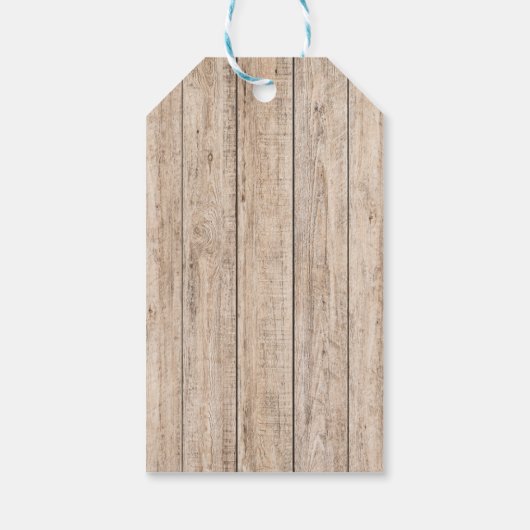 Een kleine cowboy is onderweg blauw geel Western Cadeaulabel (Achterkant)