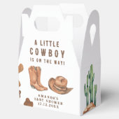 Een kleine cowboy is onderweg naar het Baby shower Bedankdoosjes (Geopend)