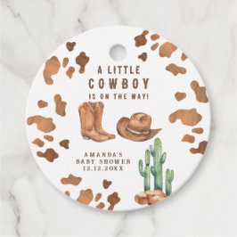 Een kleine cowboy is onderweg naar het Baby shower Bedankjes Labels