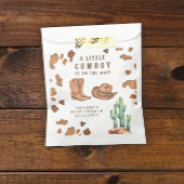 Een kleine cowboy is onderweg naar het Baby shower Bedankzakje