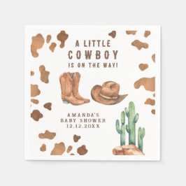 Een kleine cowboy is onderweg naar het Baby shower Servet