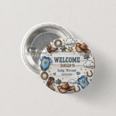 Een kleine cowboy is op de weg Baby shower Button (Voorkant /achterkant)