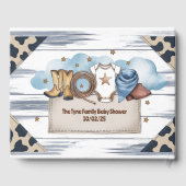 Een kleine cowboy is op de weg Baby shower Gastenboek (Achterkant)