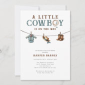Een kleine cowboy is op komst Jongens babyshower Kaart (Voorkant)