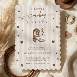 Een Kleine Cowboy Is Op Komst Westerse Baby Shower Kaart