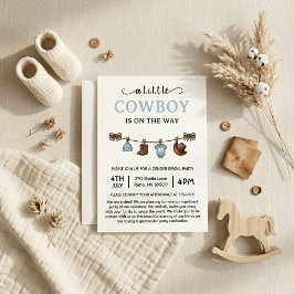 Een Kleine Cowboy is Op Weg Baby Shower Kaart