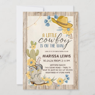 Een Kleine Cowboy Is Op Weg Bleu Geel Western Kaart