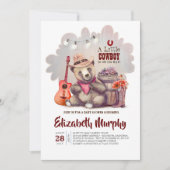 Een kleine cowboy is op weg naar Beer Baby shower Kaart (Voorkant)