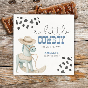 Een kleine cowboy is op weg naar het Baby shower Servet