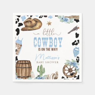 Een Kleine Cowboy Is Op Weg Wilde Westen Servet