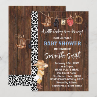 Een kleine cowboy is zijn weg Western Baby shower Kaart
