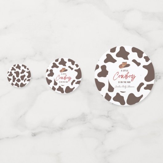 Een kleine Cowboy Koe Boy Rodeo Western Baby showe Confetti (Achterkanten)