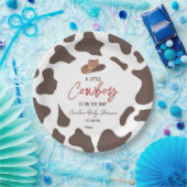 Een kleine Cowboy Koe Boy Rodeo Western Baby showe Papieren Bordje (Feest)