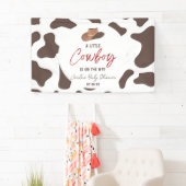 Een kleine Cowboy Koe Boy Rodeo Western Baby showe Spandoek (Insitu)