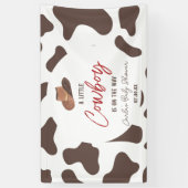 Een kleine Cowboy Koe Boy Rodeo Western Baby showe Spandoek (Verticaal)