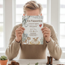 een kleine cowboy komt eraan rodeo baby shower kaart