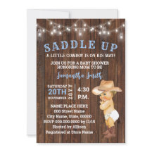 Een kleine Cowboy opzadelen is z'n manier Baby sho