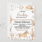 Een kleine Cowboy Rodeo Baby shower Invitation Kaart (Voorkant)