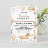 Een kleine Cowboy Rodeo Baby shower Invitation Kaart (Staand voorkant)
